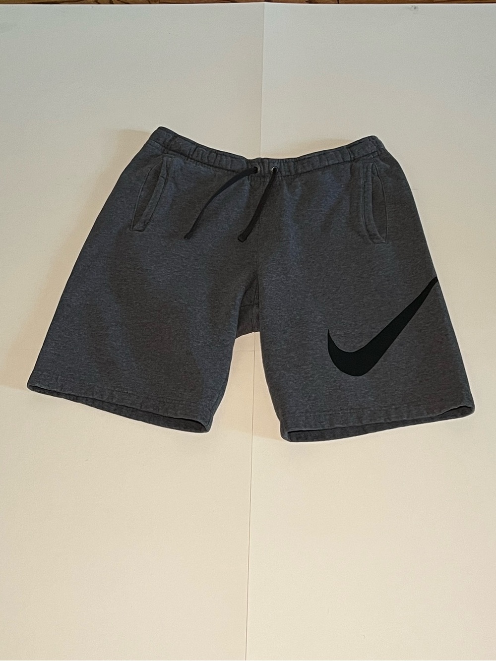 Nike Men’s Charcoal Gray Shorts with Black Swoosh